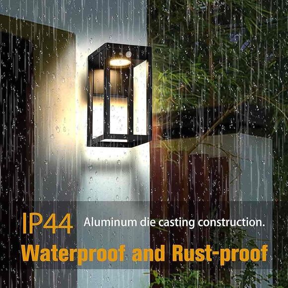 New Brimmel Waterproof Motion Sensor Solar Modern Outdoor Wall Light x2 - Picture 5 of 10